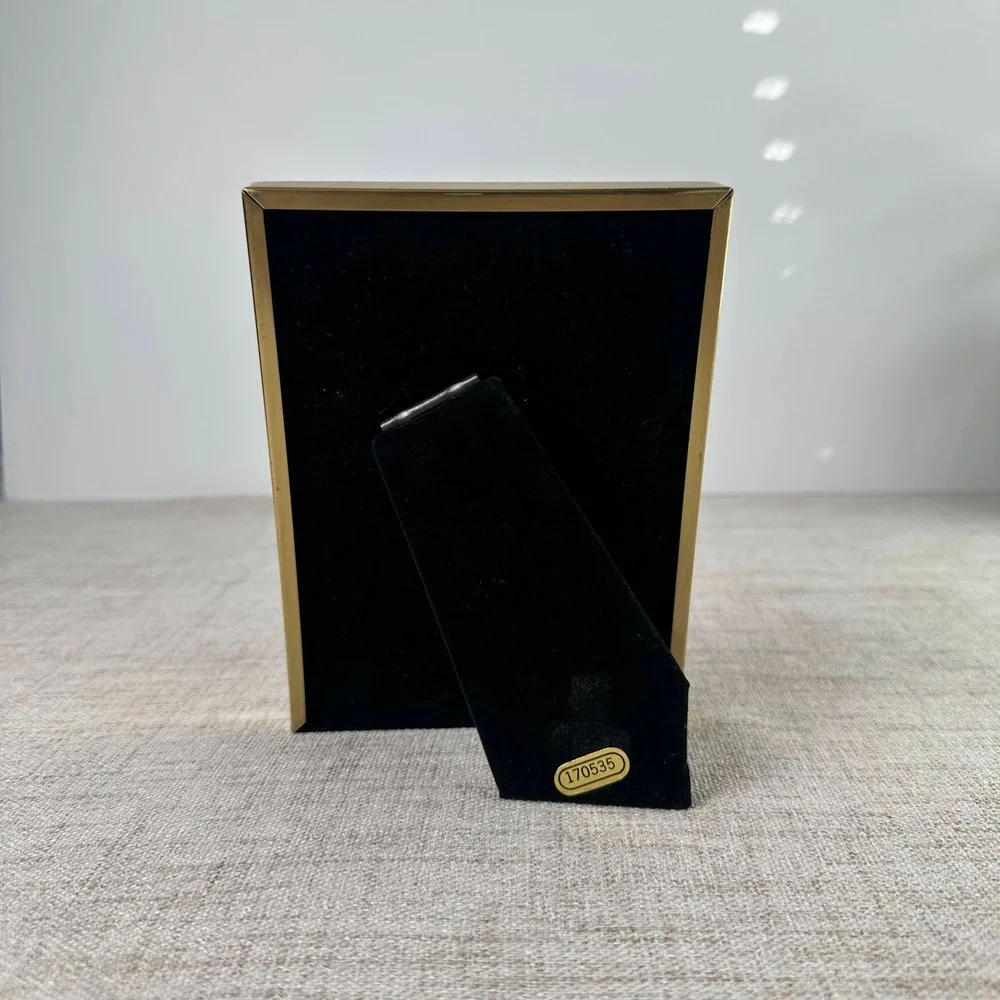 Vintage Brass Picture Frames Set of 2 4x6 Gold Black Korea Hollywood Regency